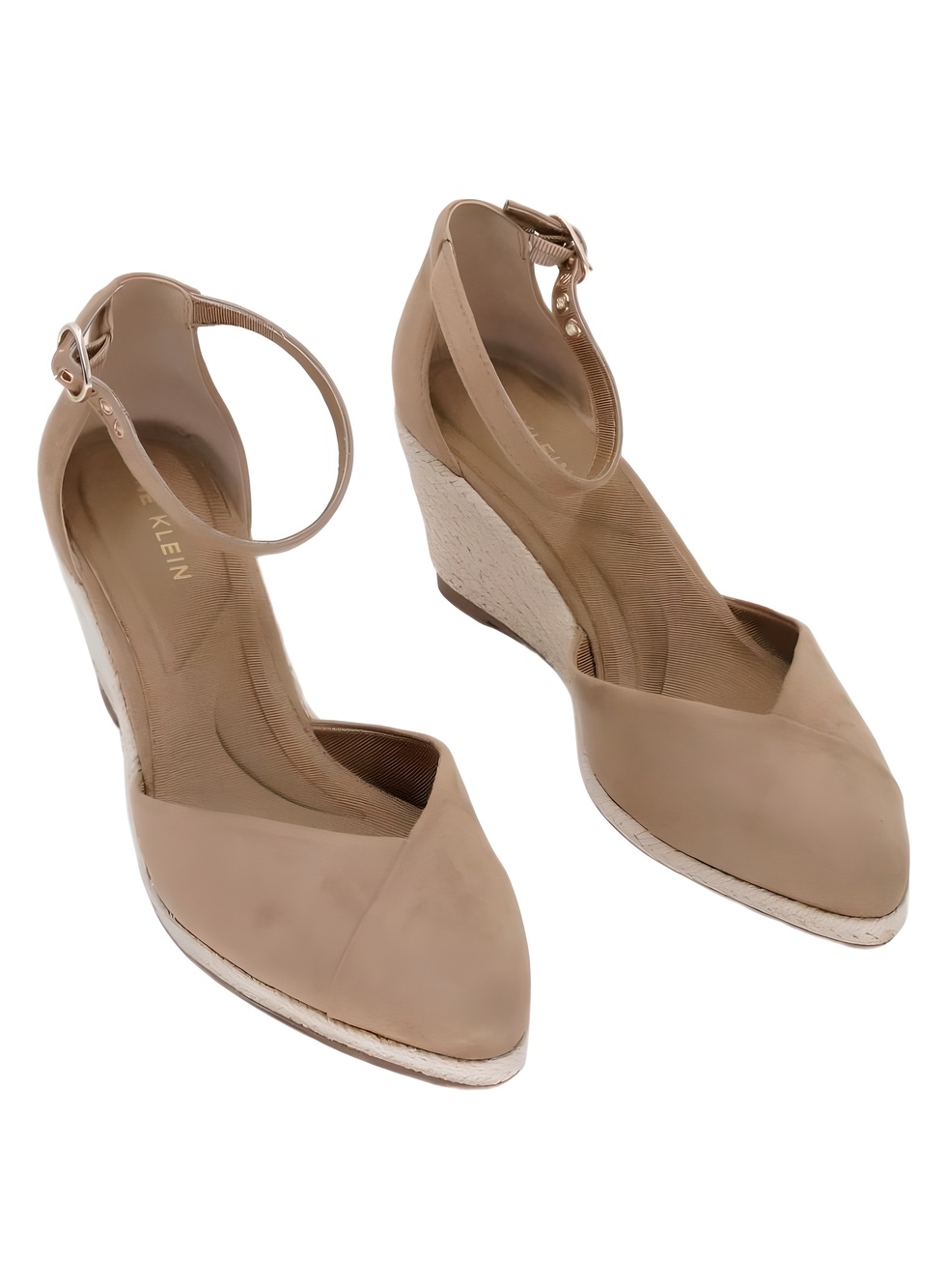 Anne Klein Womens Wilmott Sand Suede Espadrille Wedge Sandals Size 6M